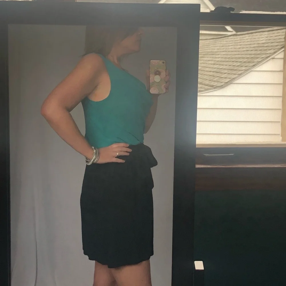 Express M black & teal mini dress NWOT - Picture 2 of 6